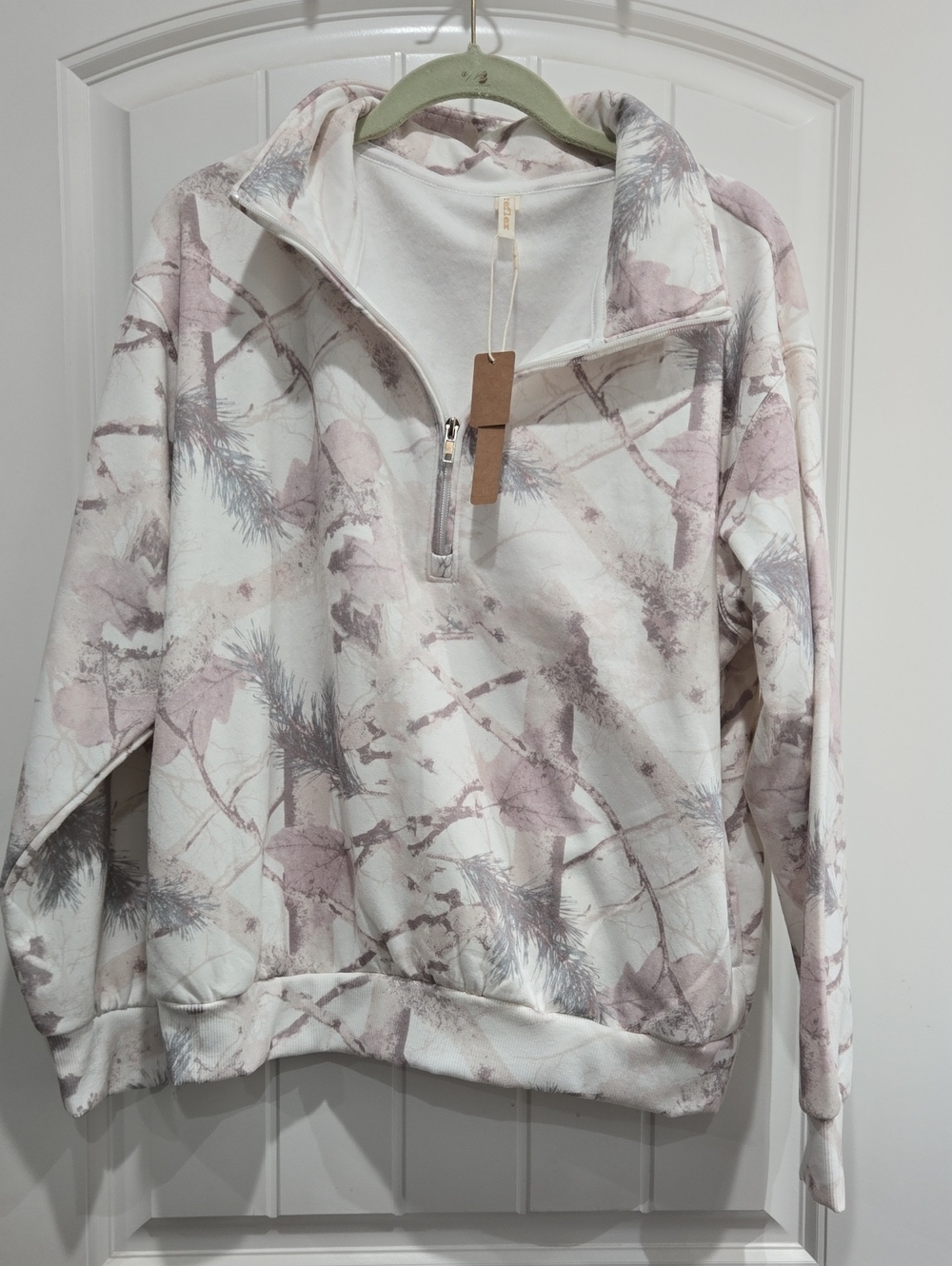 Reflex Women’s Half-Zip Pullover Sweater - Light Pink/White